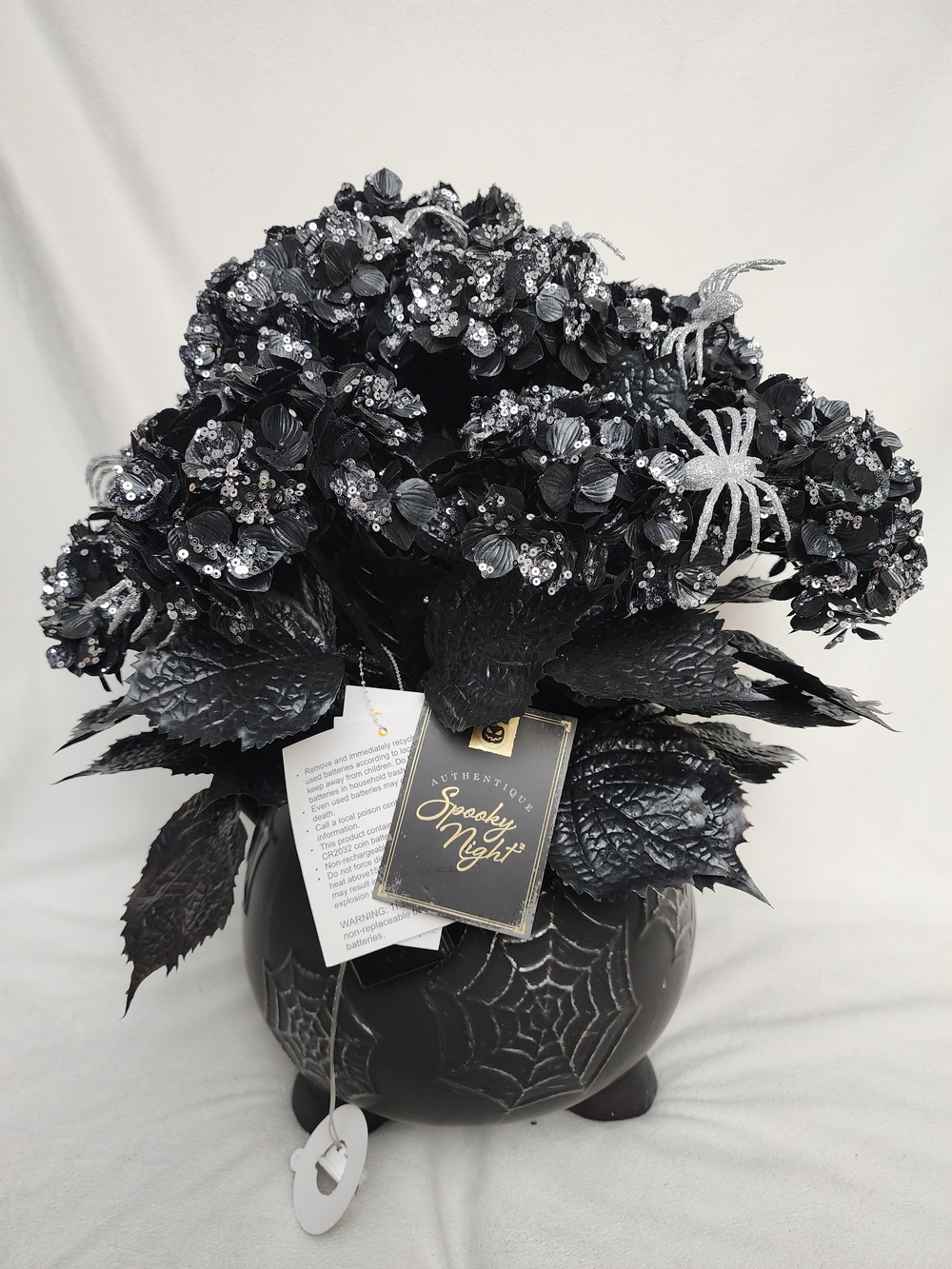 Spooky Night Black Halloween LIGHTUP Floral Arrangement by